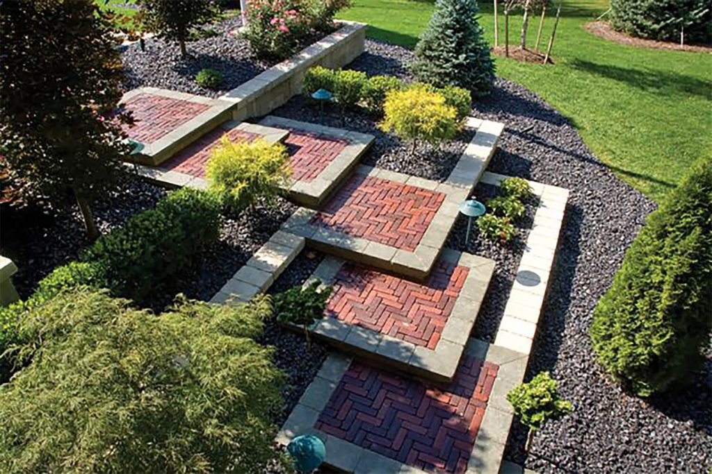 Paver Stairs and Landscape Design by A Touch of Green
