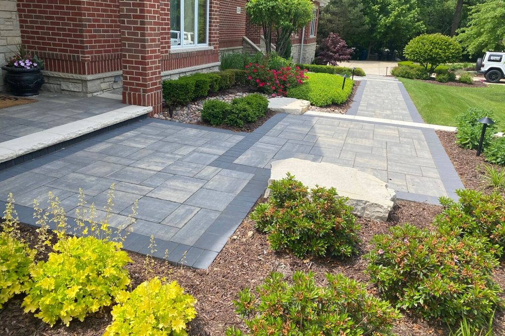 Paver Stairs and Landscape Design by A Touch of Green
