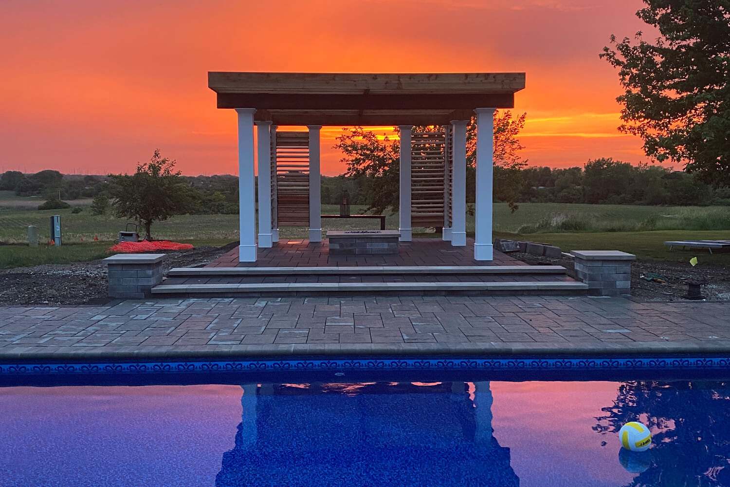 Design Transformation with Pergola, Paver Pool Deck, and Landscape Design by A Touch of Green