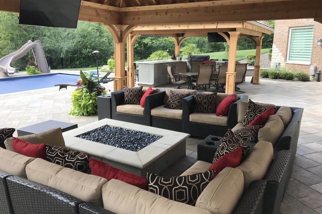 Fire Feature, Patio, and Landscape Design by A Touch of Green