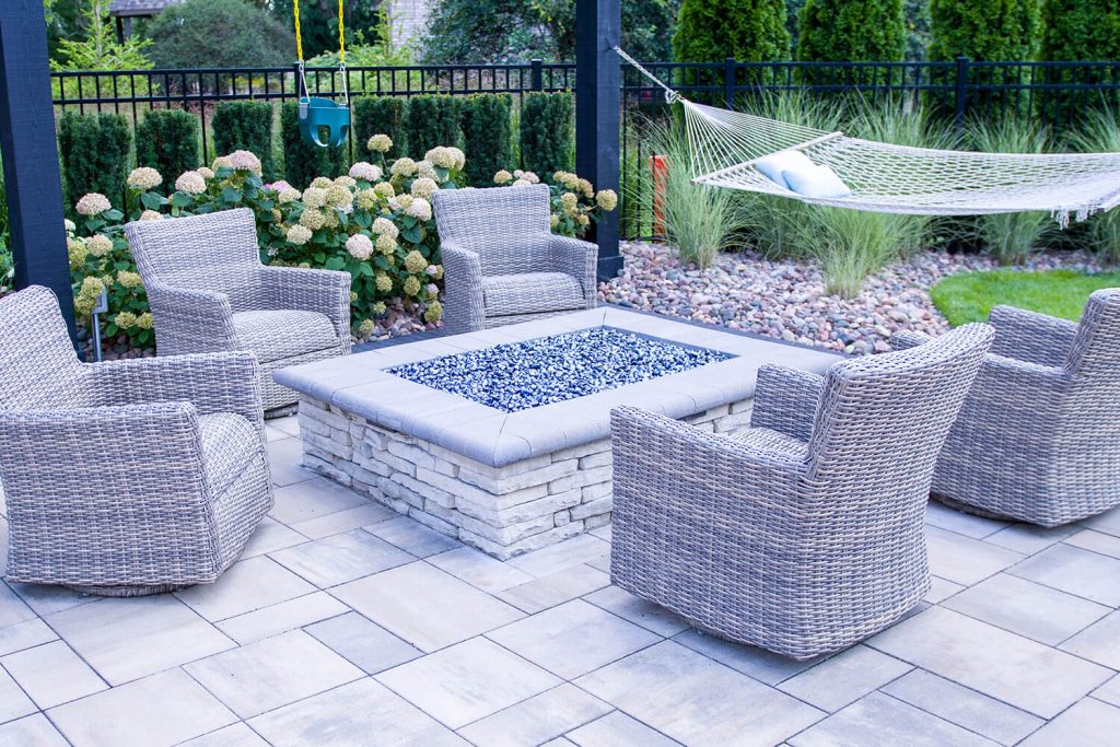 Pavers, Fire Feature, and Landscape Design by A Touch of Green