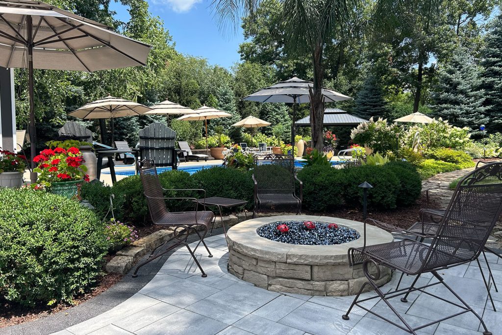 Paver Patio, Fire Feature, and Landscape Design by A Touch of Green
