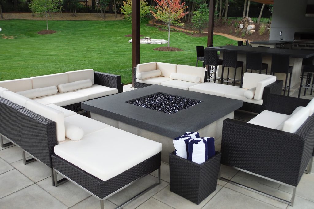 Fire Feature, Outdoor Kitchen, and Landscape Design by A Touch of Green