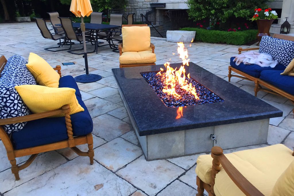 Fire Feature, Pavers, and Landscape Design by A Touch of Green