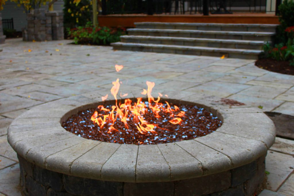 Fire Feature, Pavers, and Landscape Design by A Touch of Green