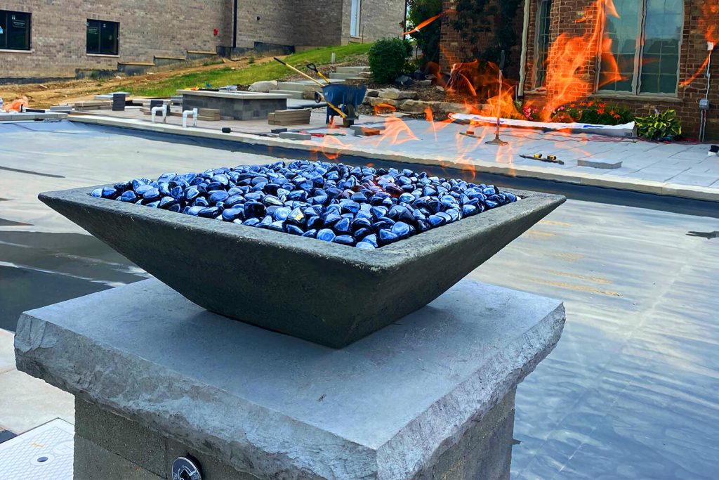 Fire Feature, Pavers, and Landscape Design by A Touch of Green