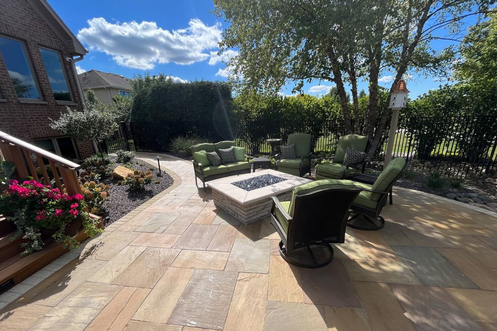 Paver Patio, Fire Feature, and Landscape Design by A Touch of Green