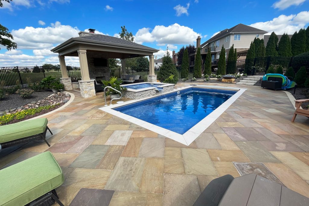 Paver Pool Patio and Landscape Design by A Touch of Green