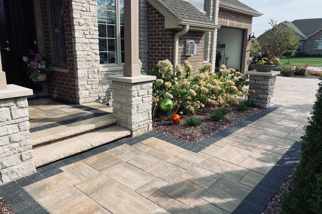 Paver Driveway and Landscape Design by A Touch of Green