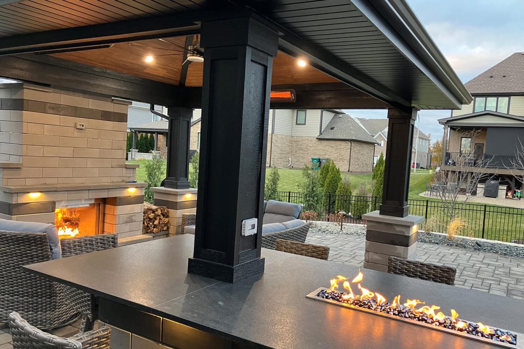 Pergolas, Fire Feature, and Landscape Design by A Touch of Green