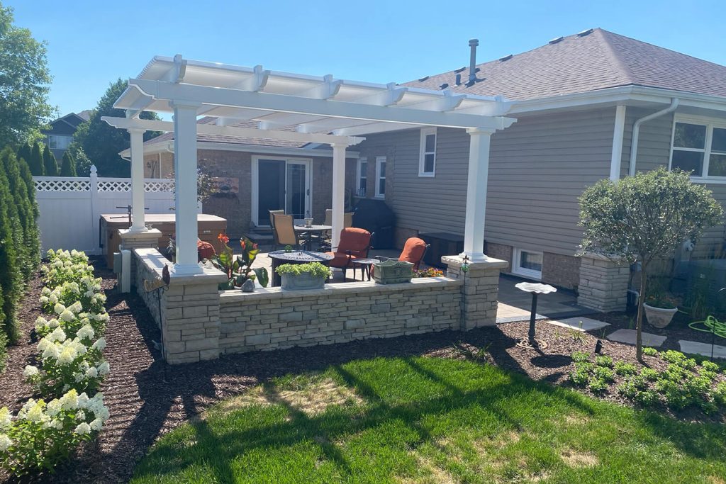 Pergolas, Paver Patio, and Landscape Design by A Touch of Green