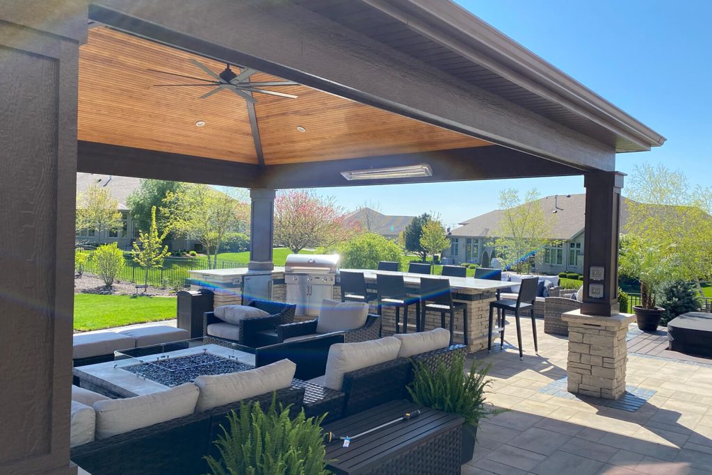 Pergola, Outdoor Kitchen, and Landscape Design by A Touch of Green