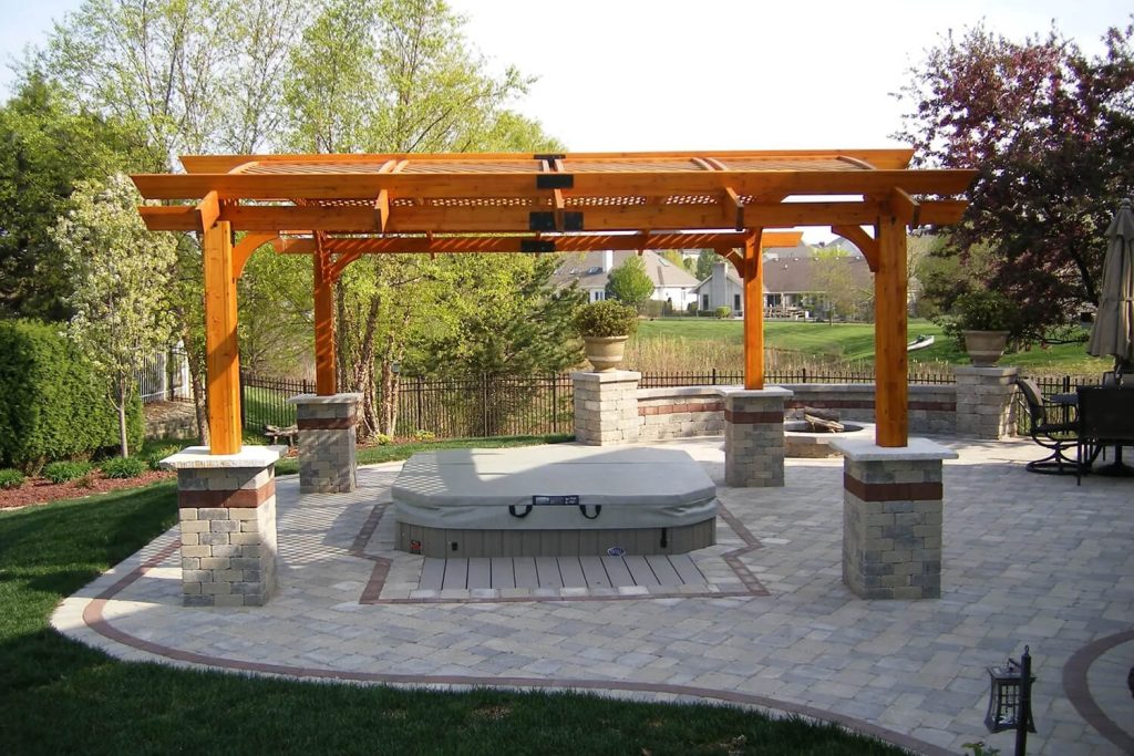 Pergola, Paver Patio, and Landscape Design by A Touch of Green
