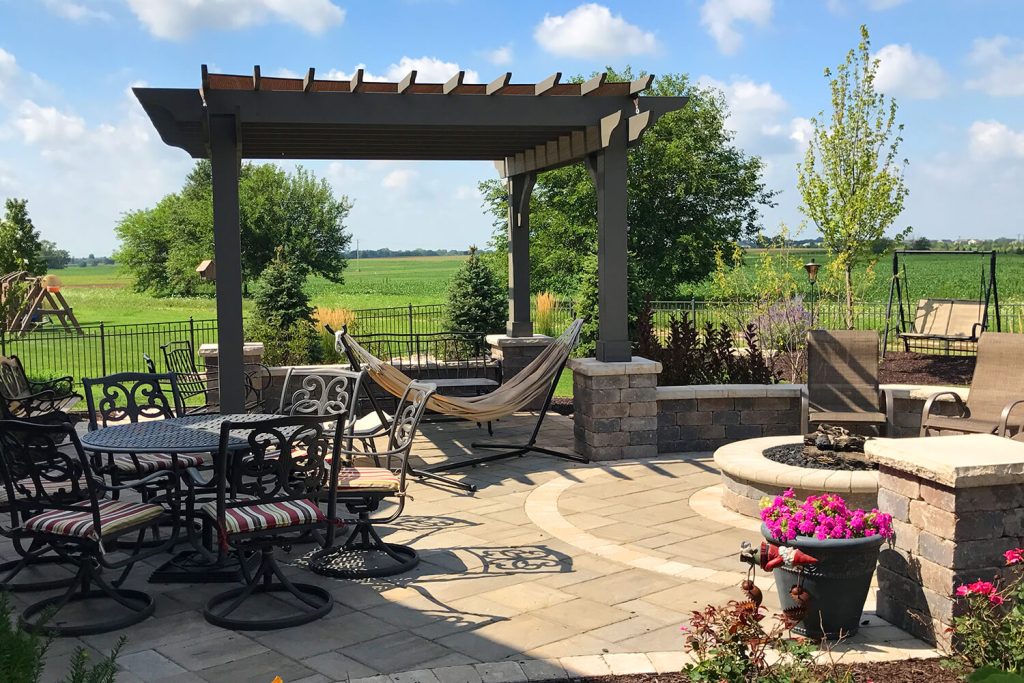 Pergola, Fire Feature, and Landscape Design by A Touch of Green