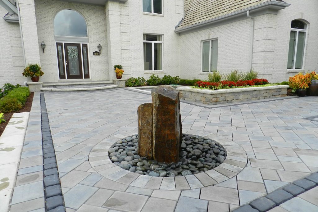 Water Feature, Paver Walkway, and Landscape Design by A Touch of Green